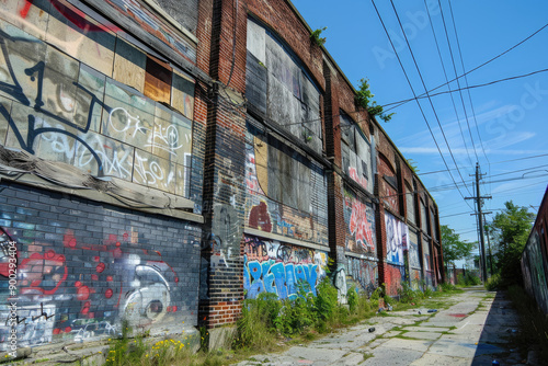 Graffiti art on building playing with scale and viewpoint to enhance perspective