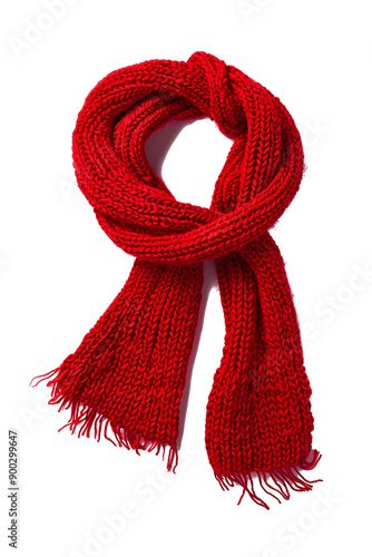 Red knitted scarf 