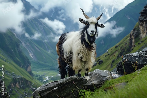 mountain goat in the mountains