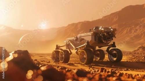 Mars rover exploring the Martian surface