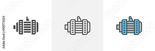 Car alternator colored icon set