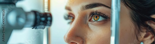 Optometrist examining eyes