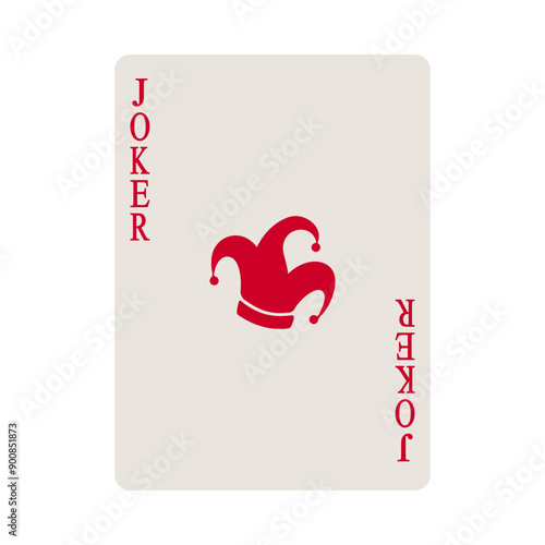 Joker or wild with jester hat symbol playing card vector