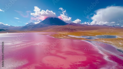 Laguna Colorada (Bolivia): This striking red salt lake, located in the Eduardo Avaroa Andean Fauna National Reserve, is home to flocks of flamingos and offers stunning contrasts with its surrounding l