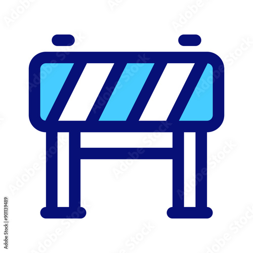 Road Barrier Mixed Icon. Single icon, line and colored vector icon