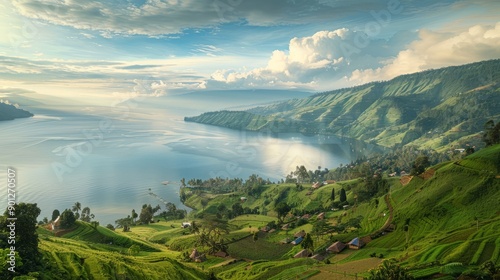 A beautiful view over Lake Toba, North Sumatra, Indonesia