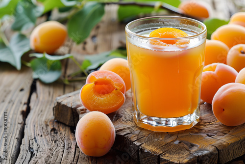 Fresh summer apricot juice 