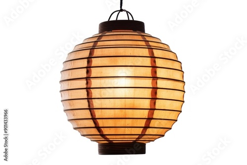 Japanese lantern lamp white background.