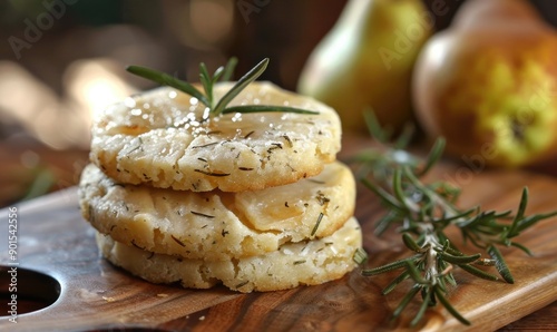 Pear and rosemary shortbread