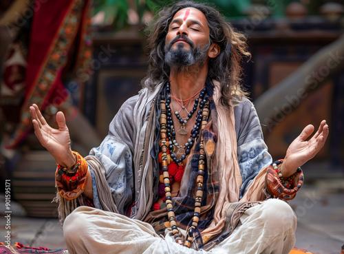 Male master fakir, outdoor performance