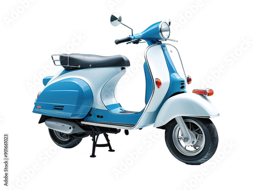 Transparent background vector of a blue scooter silhouette.