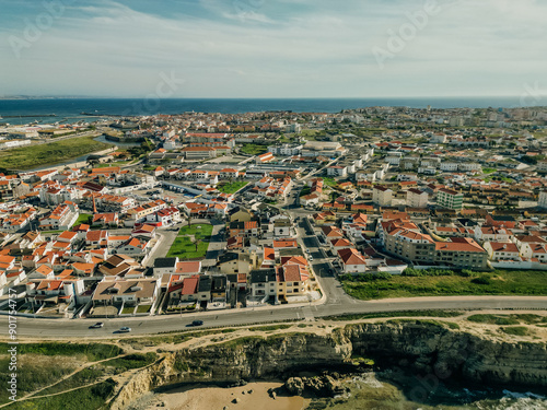 Rock formations of the Papoa island in the site of geological interest of the cliffs of the Peniche peninsula, portugal