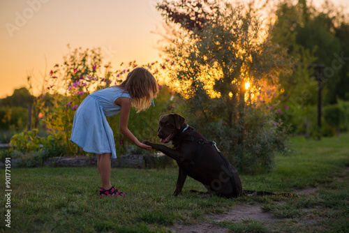 Szkolenie labradora przez dziecko 