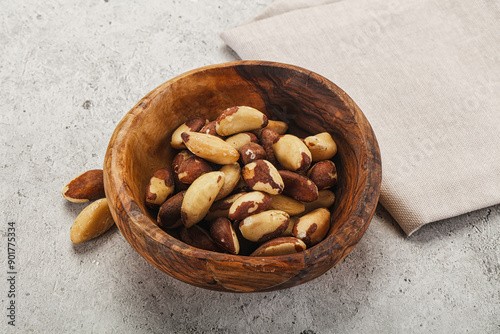 Brazil nut kernel in the bowl