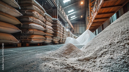 Abundant supply of potassium fertilizers in storage facility