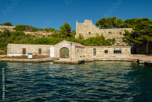 island of Lazareto port, Illa del Llatzeret, interior of the port of Mahón, Menorca, Balearic islands, Spain