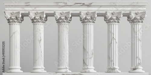 Classic architecture column pillar design detailed element. AI generated