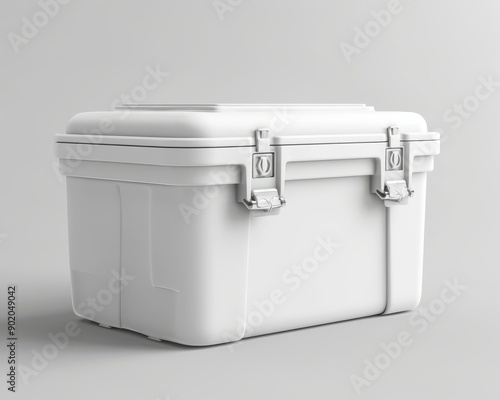 Hard cooler ice chest 3D template illustration.