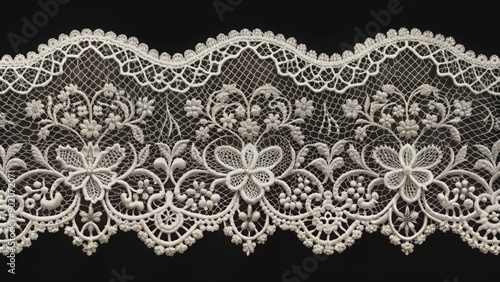 Elegant white lace overlay on a luxurious black background , elegant, white, lace, black, background, overlay, luxurious