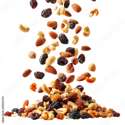 falling or floated Yellow raisins isolated on transparent background png 