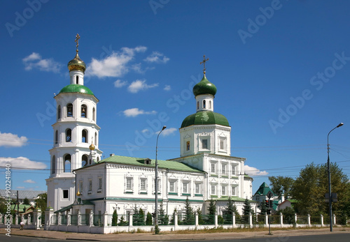 Ascension Cathedral in the capital of the Republic of Mari El Yoshkar Ola on a sunny summer day. Russia