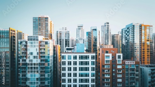 A cityscape featuring various buildings all adhering to ISO construction and safety codes.