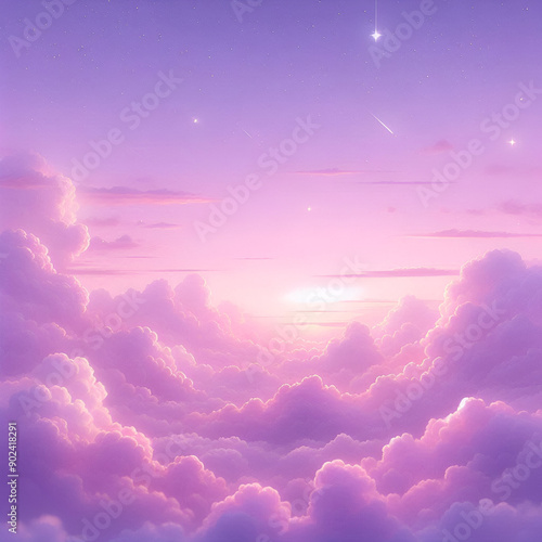 purple sky with clouds