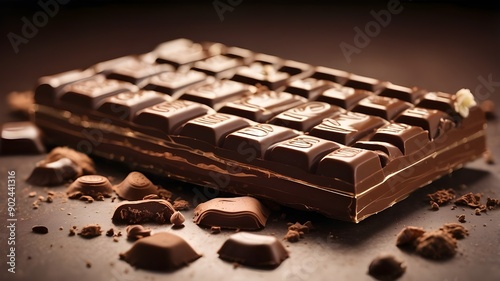 A delicious chocolate bar is arranged such that it is temptingly visible to everyone who happens to glance at it. Its rich perfume wafts through the air.