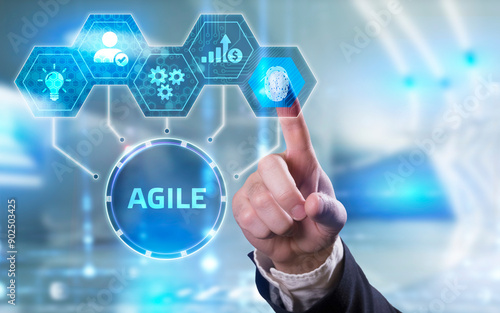 Business, Technology, Internet and network concept. Agile Software Development.