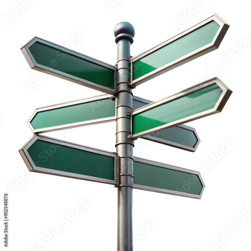 Multi-directional signpost with blank arrows, representing choices and directions in decision making