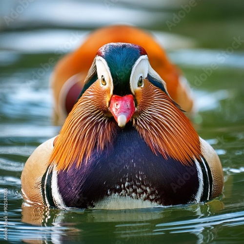 mandarin duck scient. name Aix galericulata Linnaeus, 1758 bird