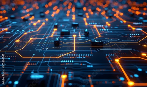 Artistic rendering of interconnected devices with arrows indicating data transmission