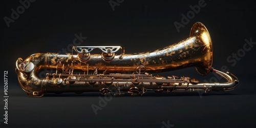 Majestic Baritone Saxophone. Elegant Musical Instrument