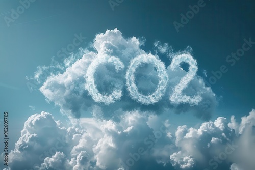 Carbon dioxide emissions. Environmental impact concept