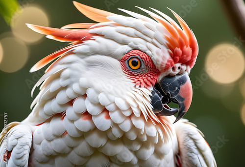 portrait crest spread major mitchell cockatoo isolated white high resolution high details vibrant