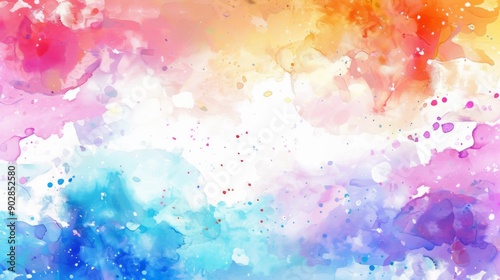 Watercolor background with blank copy space for text. Painted colorful abstract texture