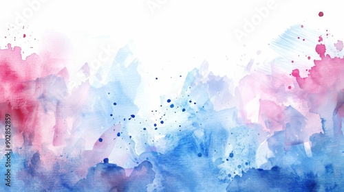 Watercolor background with blank copy space for text. Painted colorful abstract texture