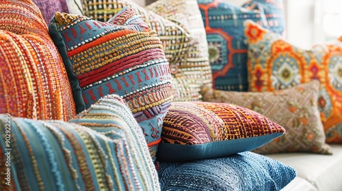 Bohemian Rhapsody: Vibrant & Textured Throw Pillows