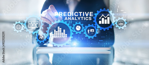 Predictive analytics business intelligence technology concept on screen.