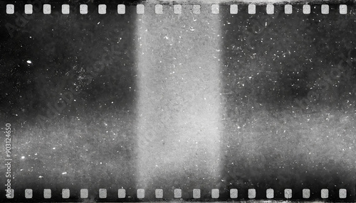 Vintage 35mm Film Strip with Dust and Scratches. Blank Cinematic Frame for Retro Photography and Film Editing Projects