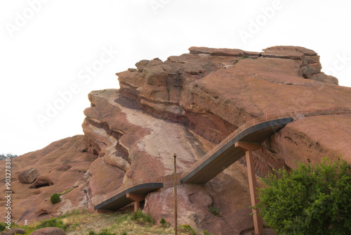 A scenic view of Red Rock Park and Amphitheater in Morrison, Colorado.