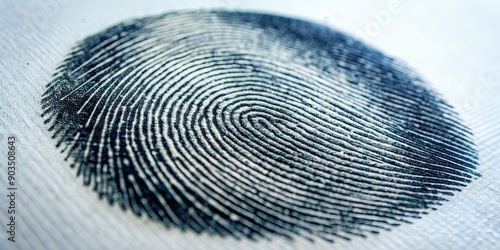 Close-up fingerprint card with marked fingerprints, undergoing forensic examination , forensic, identification