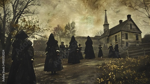 Haunting Imagery of the Salem Witch Trials in Colonial Massachusetts