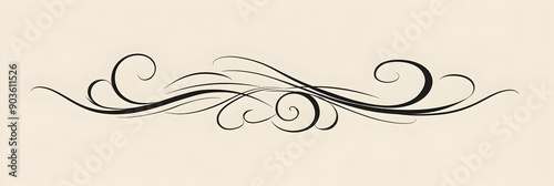 Minimalist Cursive Letter Line Art with Subtle Swirls