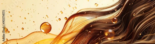 Close-up of argan oil being applied to hair, Hair care, Nourishing and smoothing