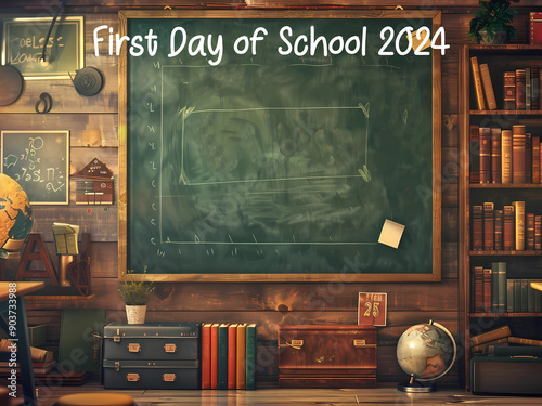 First Day of School digital photo background, back to school background, photo backdrop