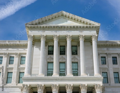 Exterior of a government building, symbolizing political institutions, governance, and public administration.