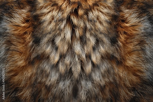 Close-up view of an animal fur background, featuring a variety of textures and natural color variations. Generative AI