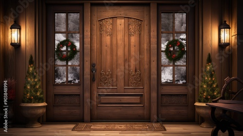 decorative door with sidelights