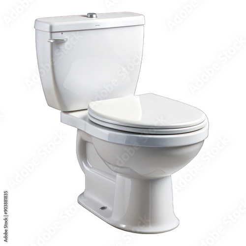 white toilet seat isolated on white